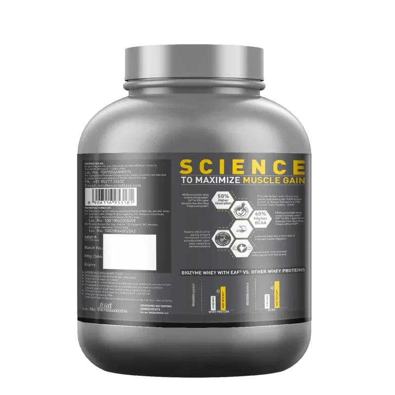 MuscleBlaze Biozyme Performance Whey - 4.4 Lbs (2Kg)